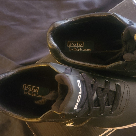 Polo by Ralph Lauren Hanford Trainers Shoes | Leather | Black/White | Size 11.5 - Picture 6 of 12